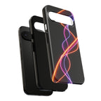 Coque de téléphone vibrante avec motif lumineux abstrait, coque artistique, accessoire technologique moderne, cadeau pour les passionnés de technologie, coque de téléphone personnalisée
