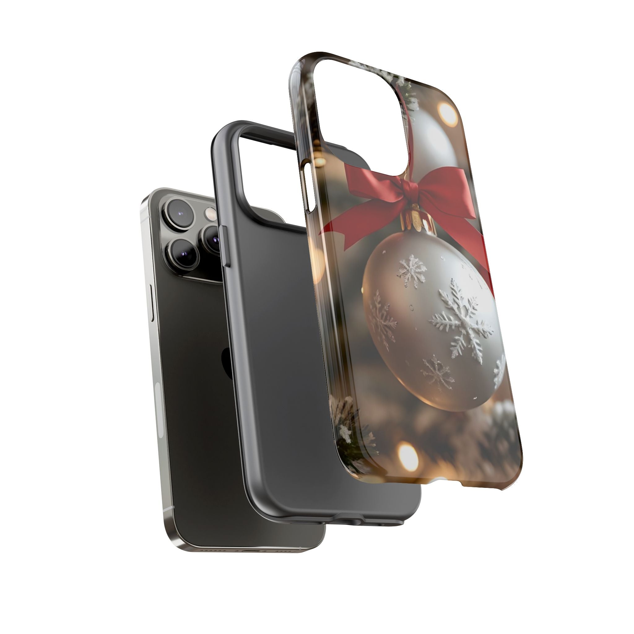 Christmas Phone Case with Seasonal Ornament Design