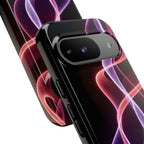 Neon Light Wave Abstract Glow, Phone Case
