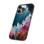 Faisceau lumineux coloré de la grotte de cristal, étui de téléphone