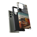 Vue d'un pique-nique sur une plage tropicale, étui pour téléphone