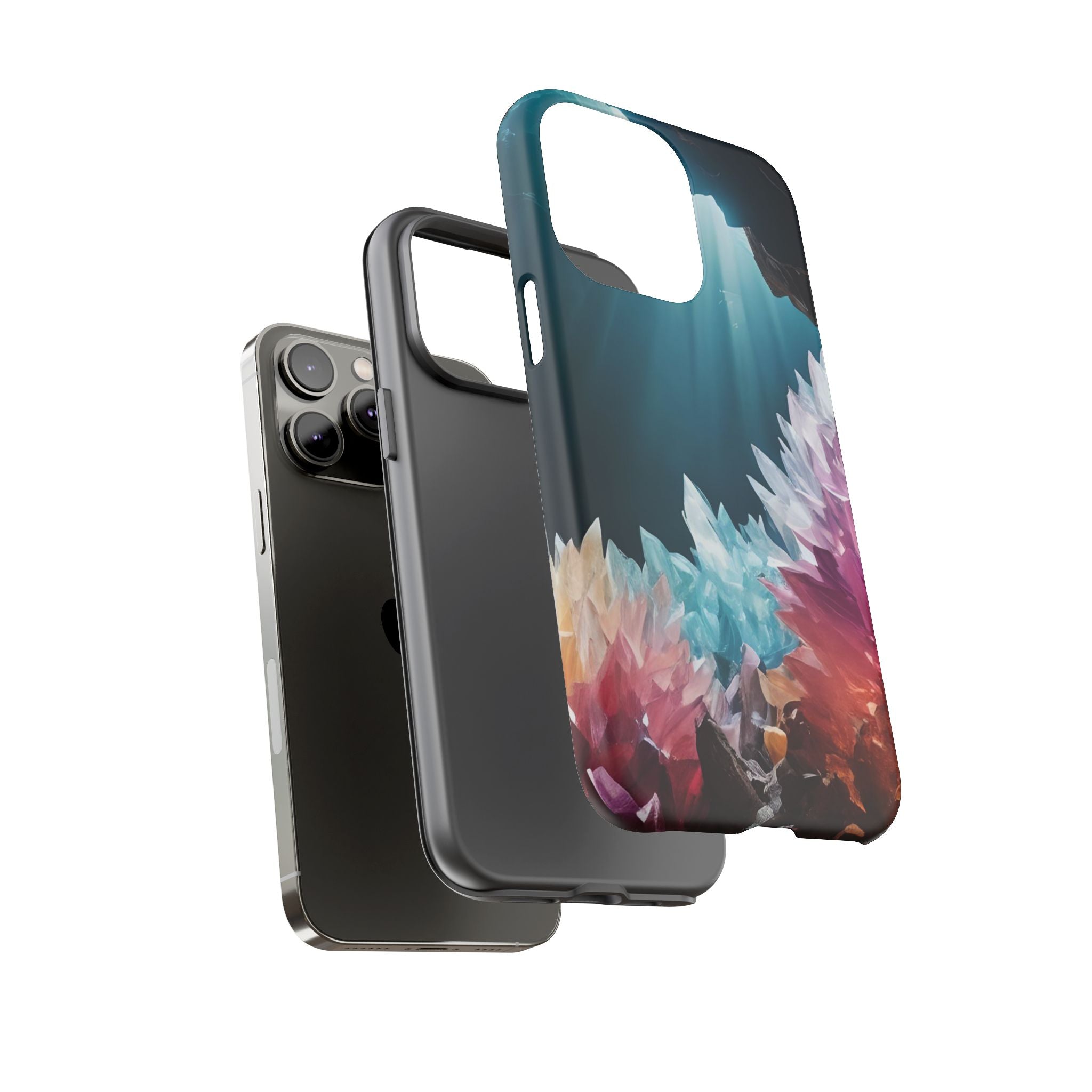 Colorful Crystal Cave Light Beam, Phone Case