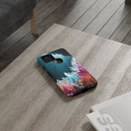 Faisceau lumineux coloré de la grotte de cristal, étui de téléphone