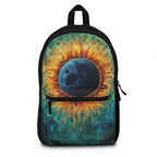 Fiery Eclipse Cosmic Art Print, Black Backpack