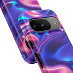 Coque de téléphone vibrante avec motif de vagues colorées, coque robuste et élégante, cadeau unique pour elle, accessoires de téléphone