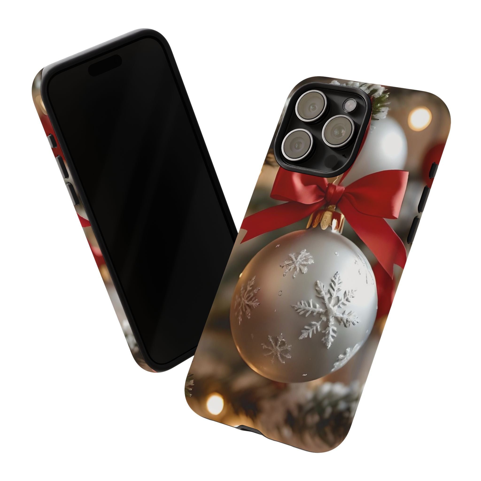 Christmas Phone Case with Seasonal Ornament Design