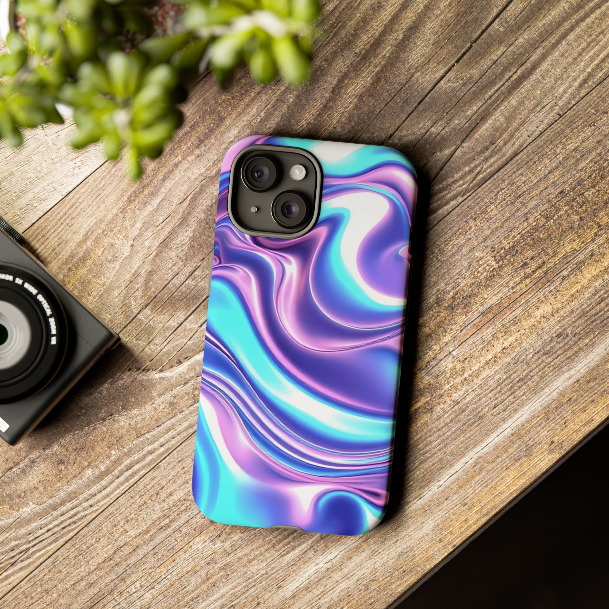 Colorful Phone Case, Tough Case, Swirl Design Phone Cover, Vibrant Phone Accessory, Gift for Her, Trendy Mobile Protection