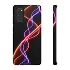 Coque de téléphone vibrante avec motif lumineux abstrait, coque artistique, accessoire technologique moderne, cadeau pour les passionnés de technologie, coque de téléphone personnalisée