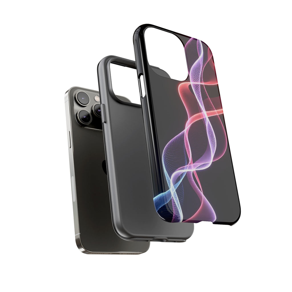 Neon Light Wave Abstract Glow, Phone Case
