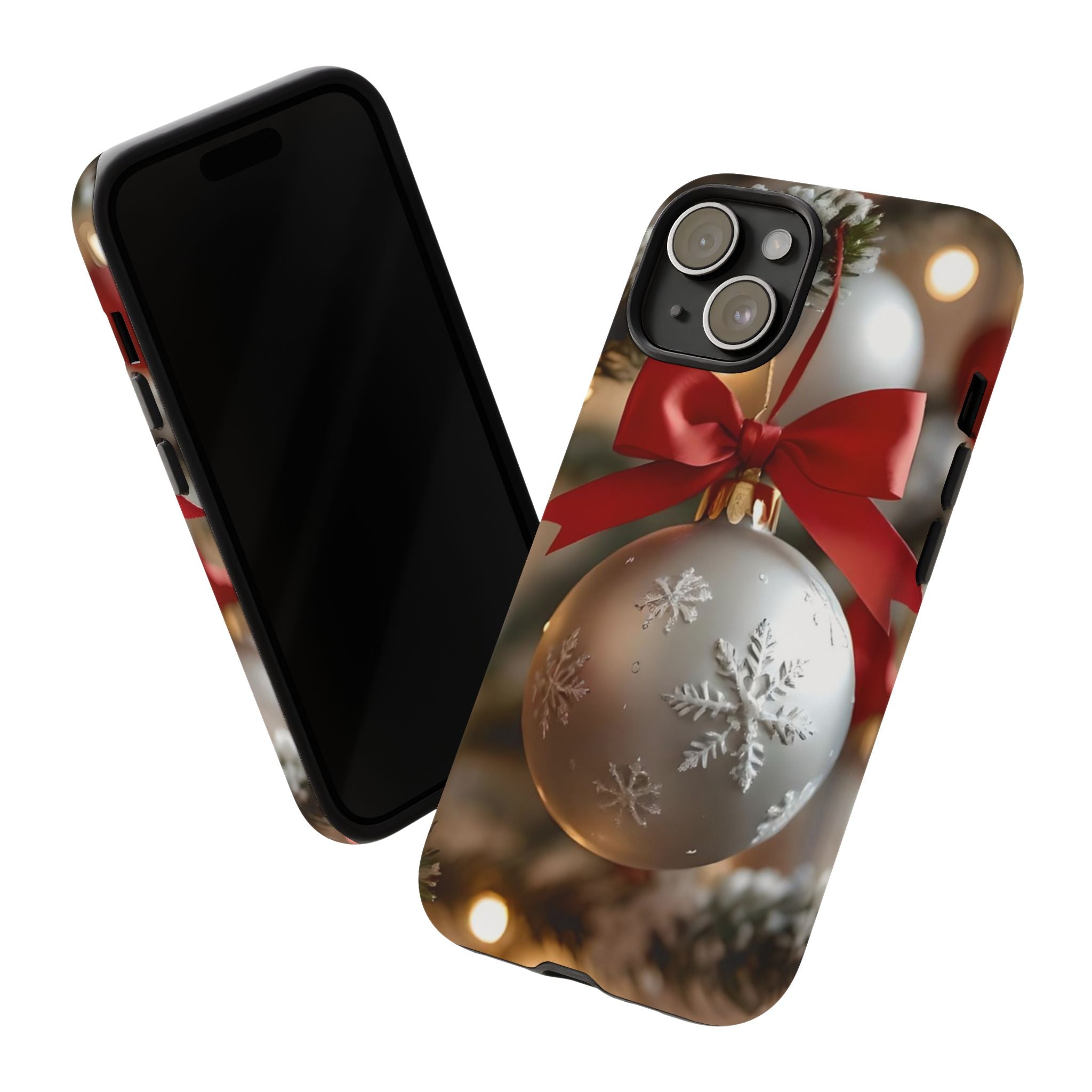 Christmas Phone Case with Seasonal Ornament Design