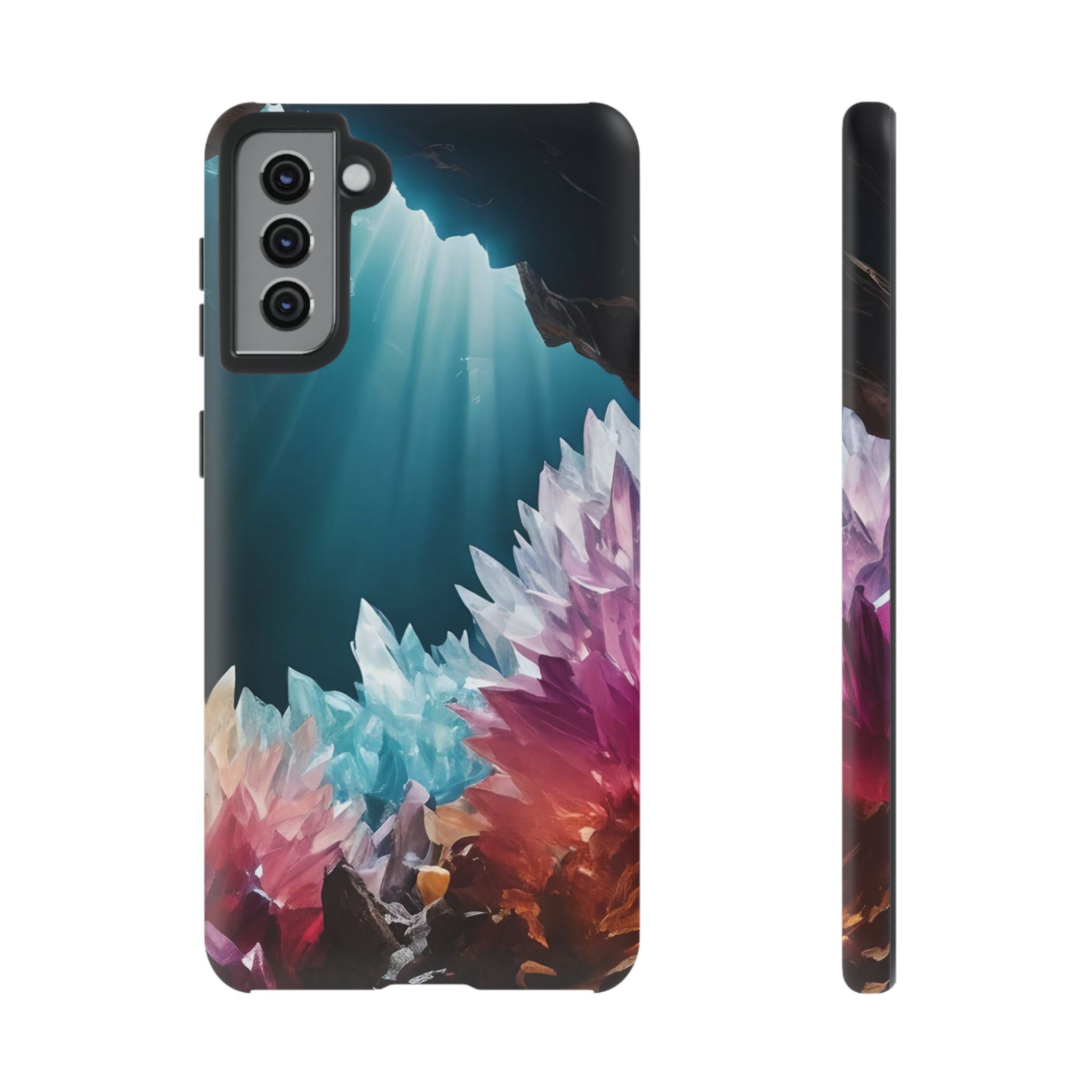 Colorful Crystal Phone Case, Tough Phone Cover, Gemstone Case, Unique iPhone Cover, Vibrant Art Protector, Gift for Geology Lovers