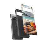 Vue d'un pique-nique sur une plage tropicale, étui pour téléphone