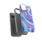 Coque de téléphone colorée, résistante, motif tourbillonnant, accessoire de téléphone dynamique, cadeau pour elle, protection mobile tendance