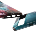 Faisceau lumineux coloré de la grotte de cristal, étui de téléphone