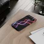 Neon Light Wave Abstract Glow, Phone Case