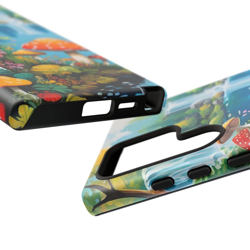 Mushroom Phone Case with Vibrant Nature Scene