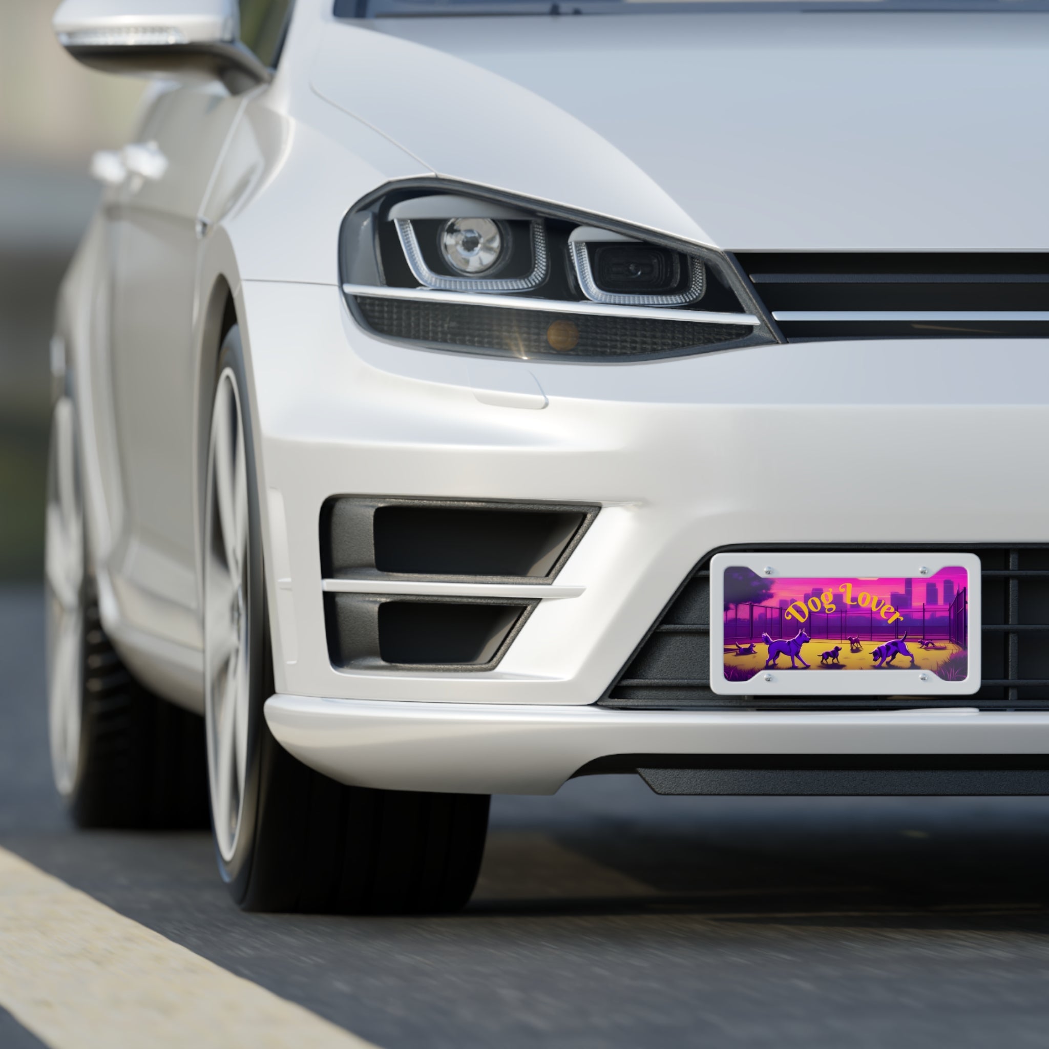 Dog Lover Sunset Scene, Car License Plate