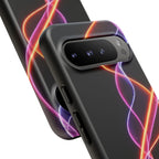 Coque de téléphone vibrante avec motif lumineux abstrait, coque artistique, accessoire technologique moderne, cadeau pour les passionnés de technologie, coque de téléphone personnalisée