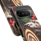 Coque de téléphone festive avec motif bûche de Noël