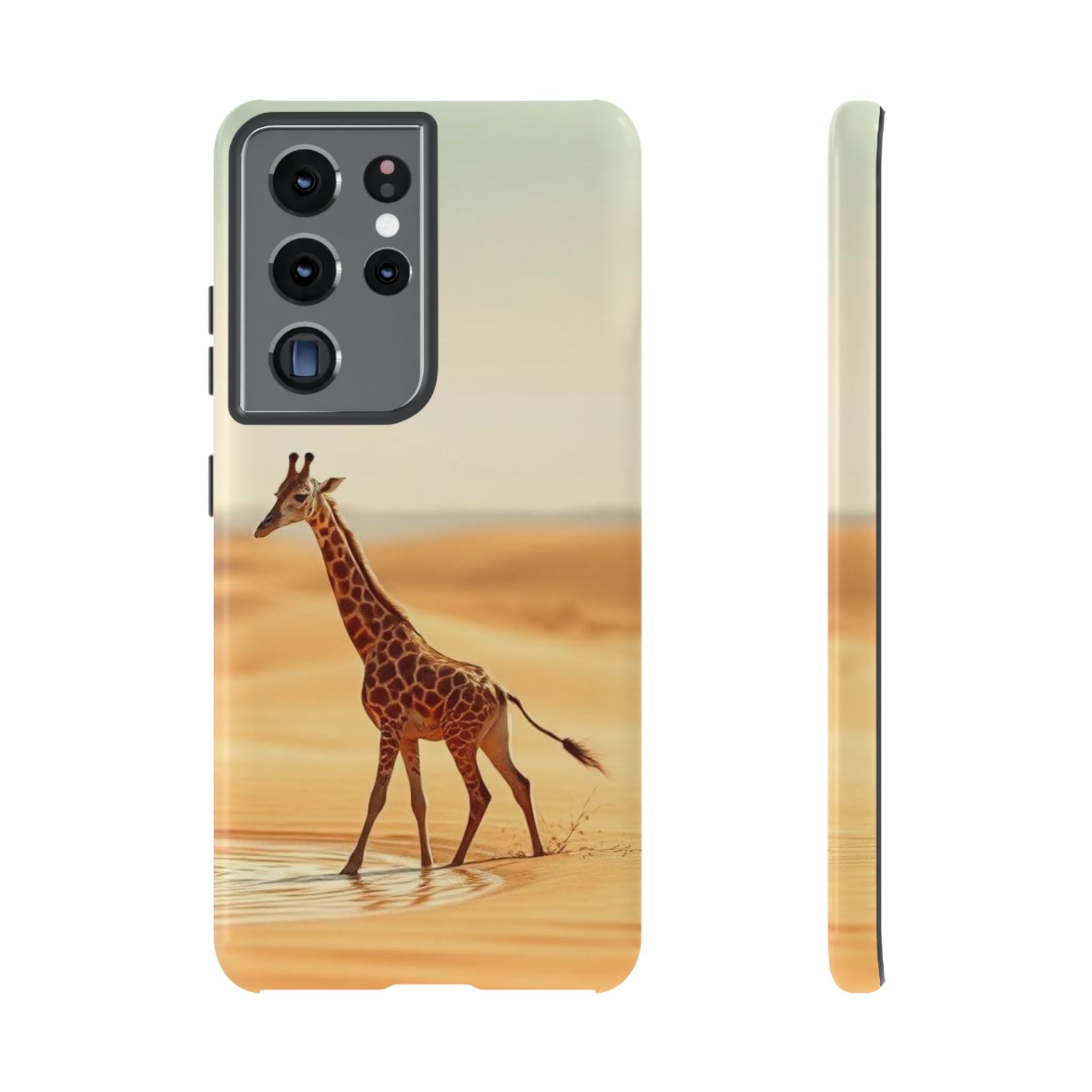 Giraffe Desert Scene, Phone Case