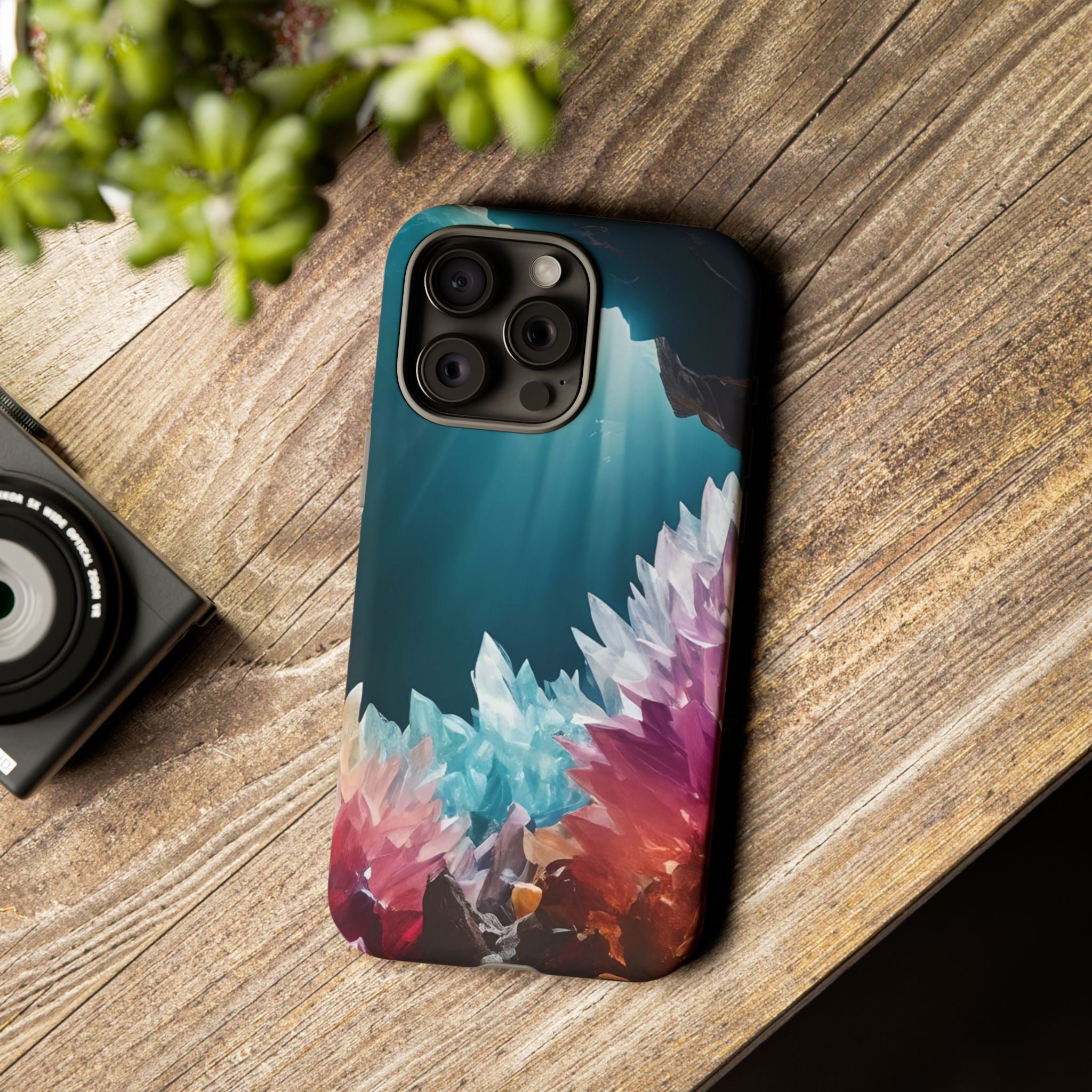 Colorful Crystal Cave Light Beam, Phone Case