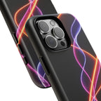 Coque de téléphone vibrante avec motif lumineux abstrait, coque artistique, accessoire technologique moderne, cadeau pour les passionnés de technologie, coque de téléphone personnalisée