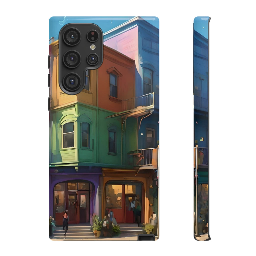 Impression d'art urbain coloré, étui pour téléphone