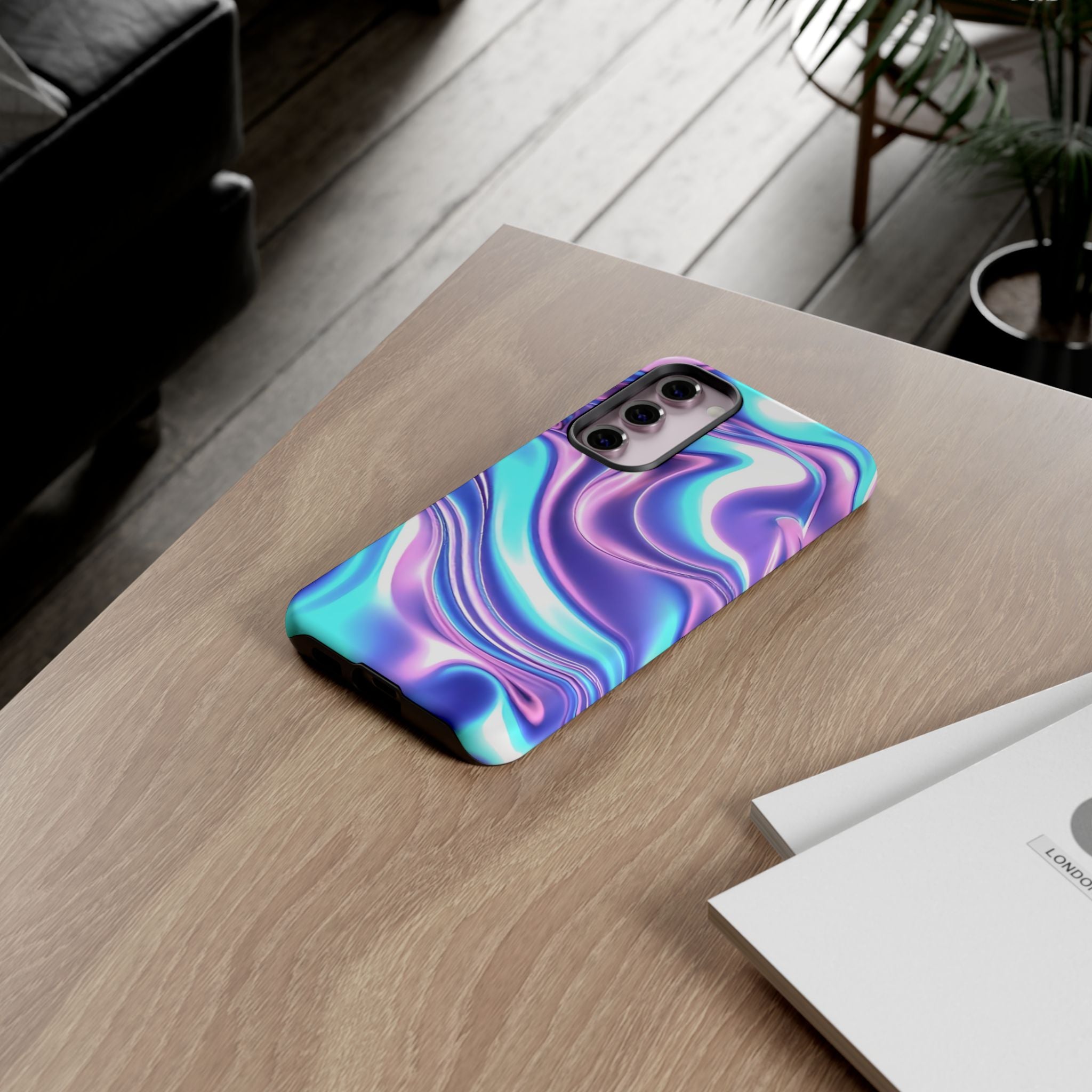 Colorful Phone Case, Tough Case, Swirl Design Phone Cover, Vibrant Phone Accessory, Gift for Her, Trendy Mobile Protection