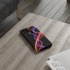 Coque de téléphone vibrante avec motif lumineux abstrait, coque artistique, accessoire technologique moderne, cadeau pour les passionnés de technologie, coque de téléphone personnalisée