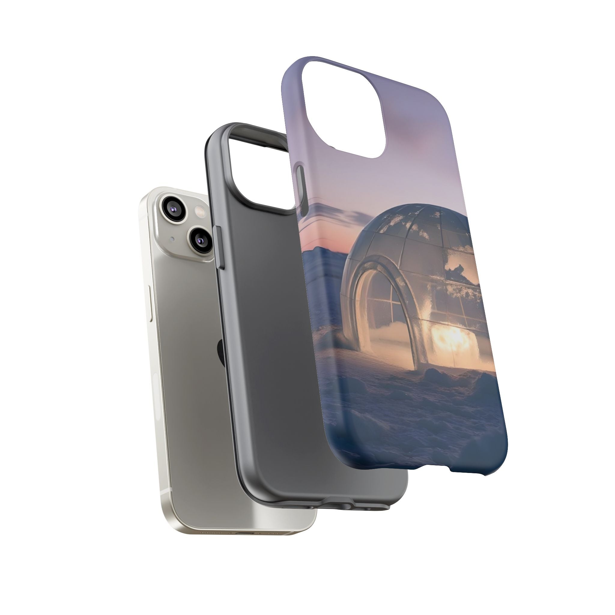 Arctic Igloo Twilight Snow Landscape, Phone Case