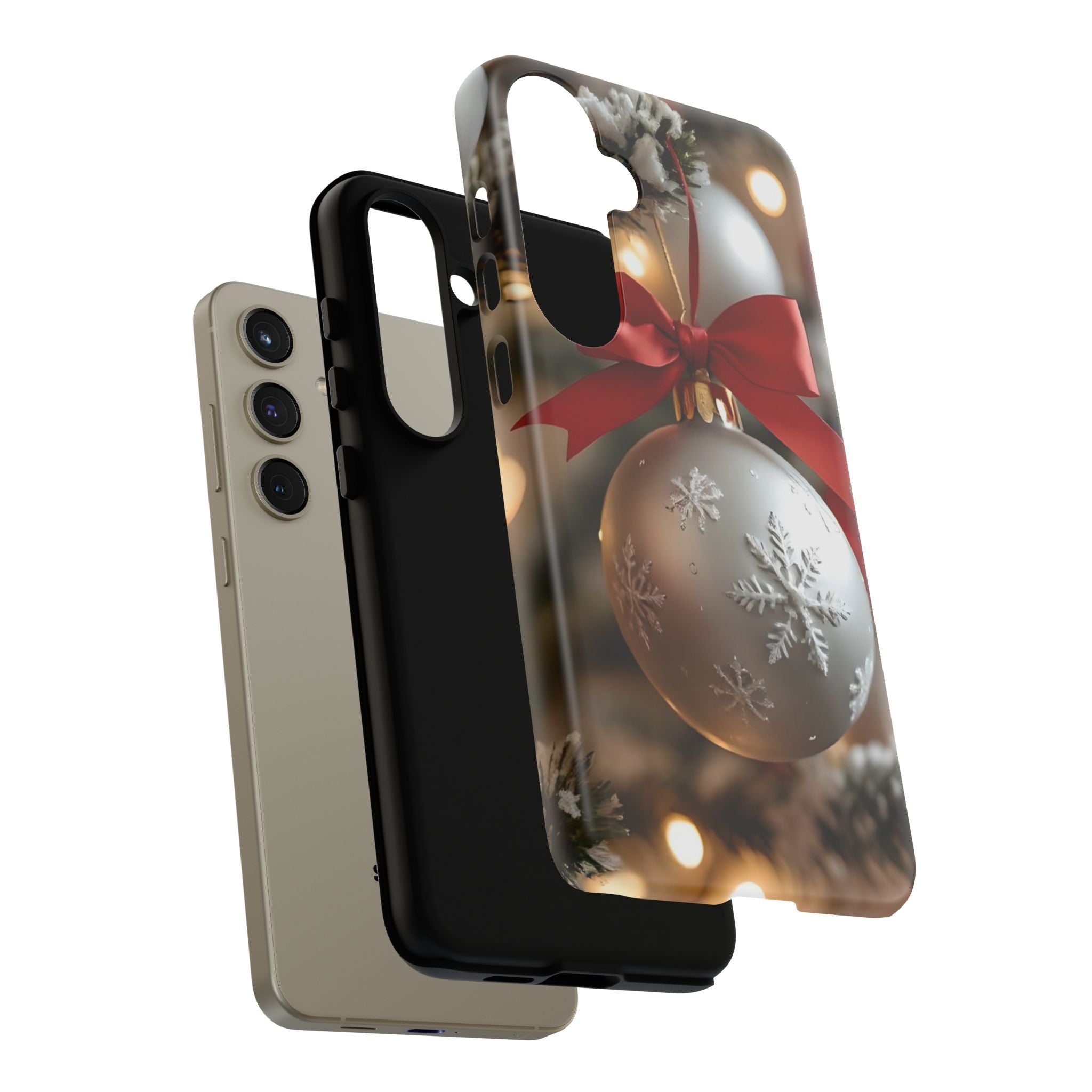 Christmas Phone Case with Seasonal Ornament Design