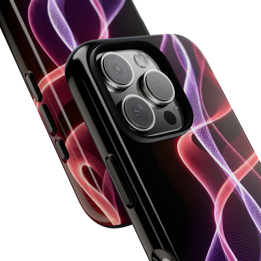 Neon Light Wave Abstract Glow, Phone Case