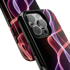 Neon Light Wave Abstract Glow, Phone Case