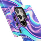 Coque de téléphone colorée, résistante, motif tourbillonnant, accessoire de téléphone dynamique, cadeau pour elle, protection mobile tendance