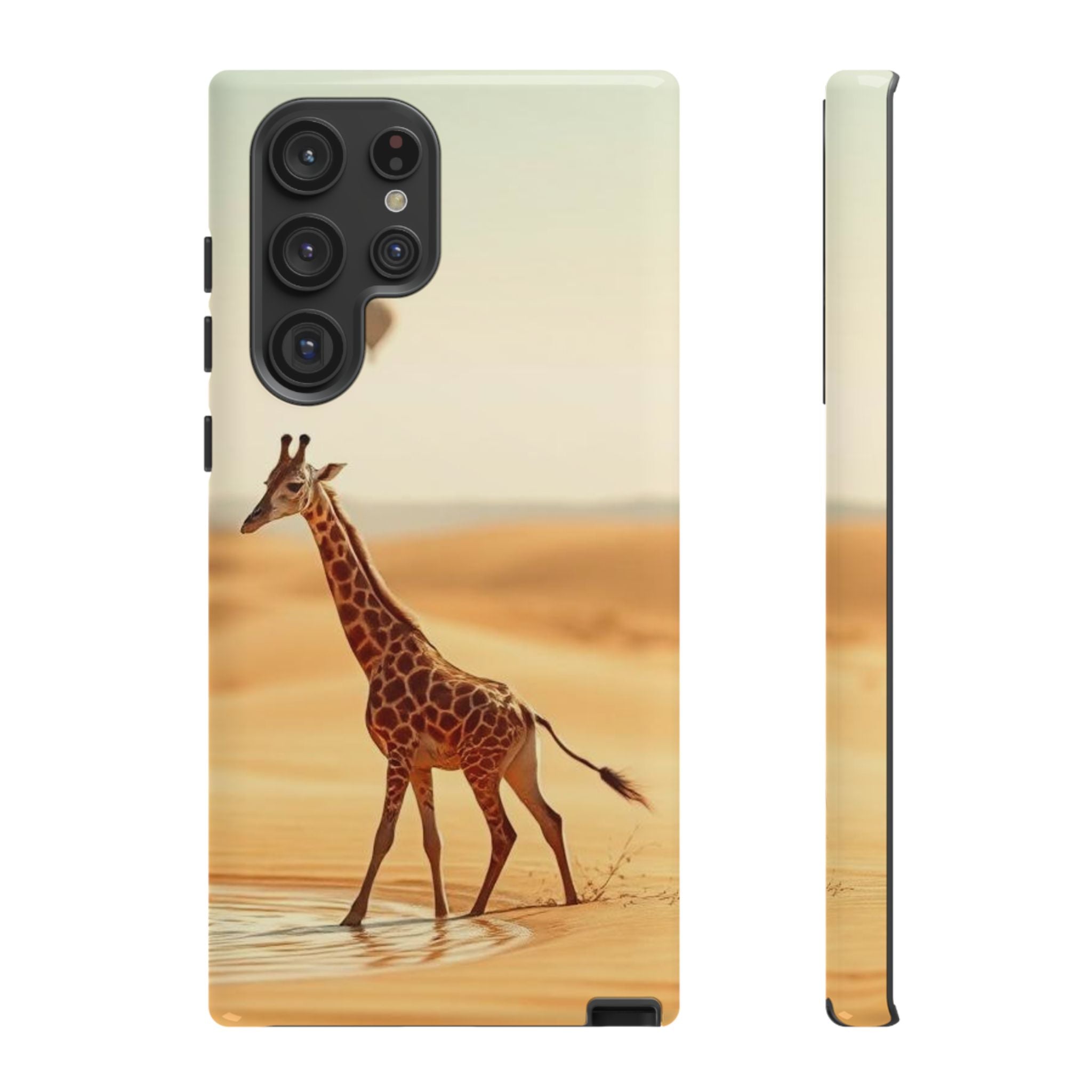 Giraffe Desert Scene, Phone Case