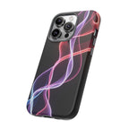 Neon Light Wave Abstract Glow, Phone Case