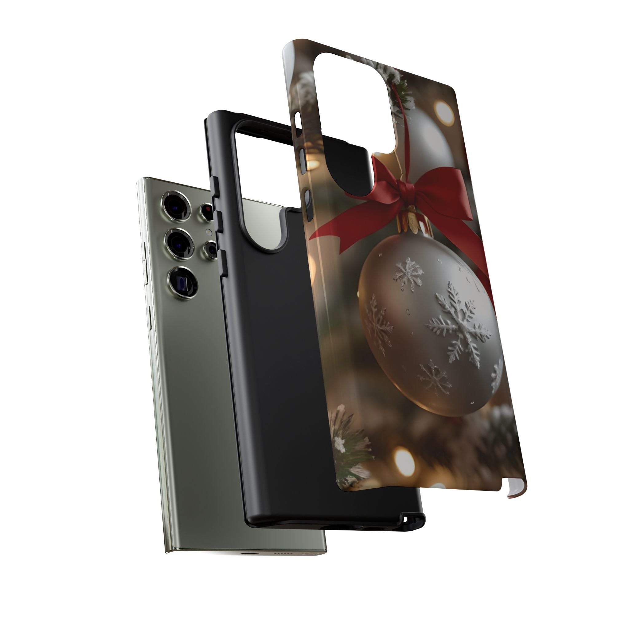 Christmas Phone Case with Seasonal Ornament Design