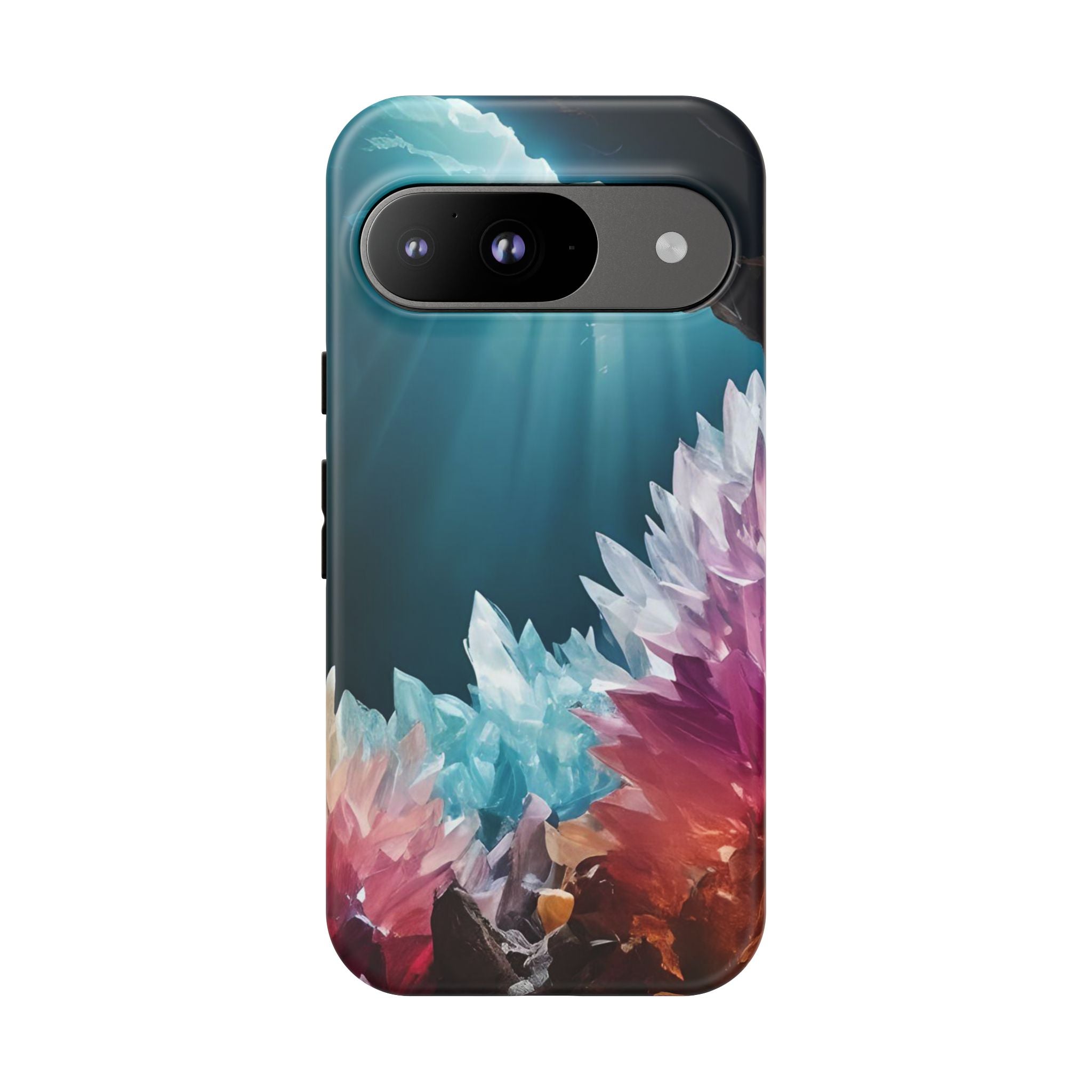 Colorful Crystal Phone Case, Tough Phone Cover, Gemstone Case, Unique iPhone Cover, Vibrant Art Protector, Gift for Geology Lovers