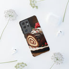 Coque de téléphone festive avec motif bûche de Noël