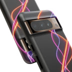 Coque de téléphone vibrante avec motif lumineux abstrait, coque artistique, accessoire technologique moderne, cadeau pour les passionnés de technologie, coque de téléphone personnalisée