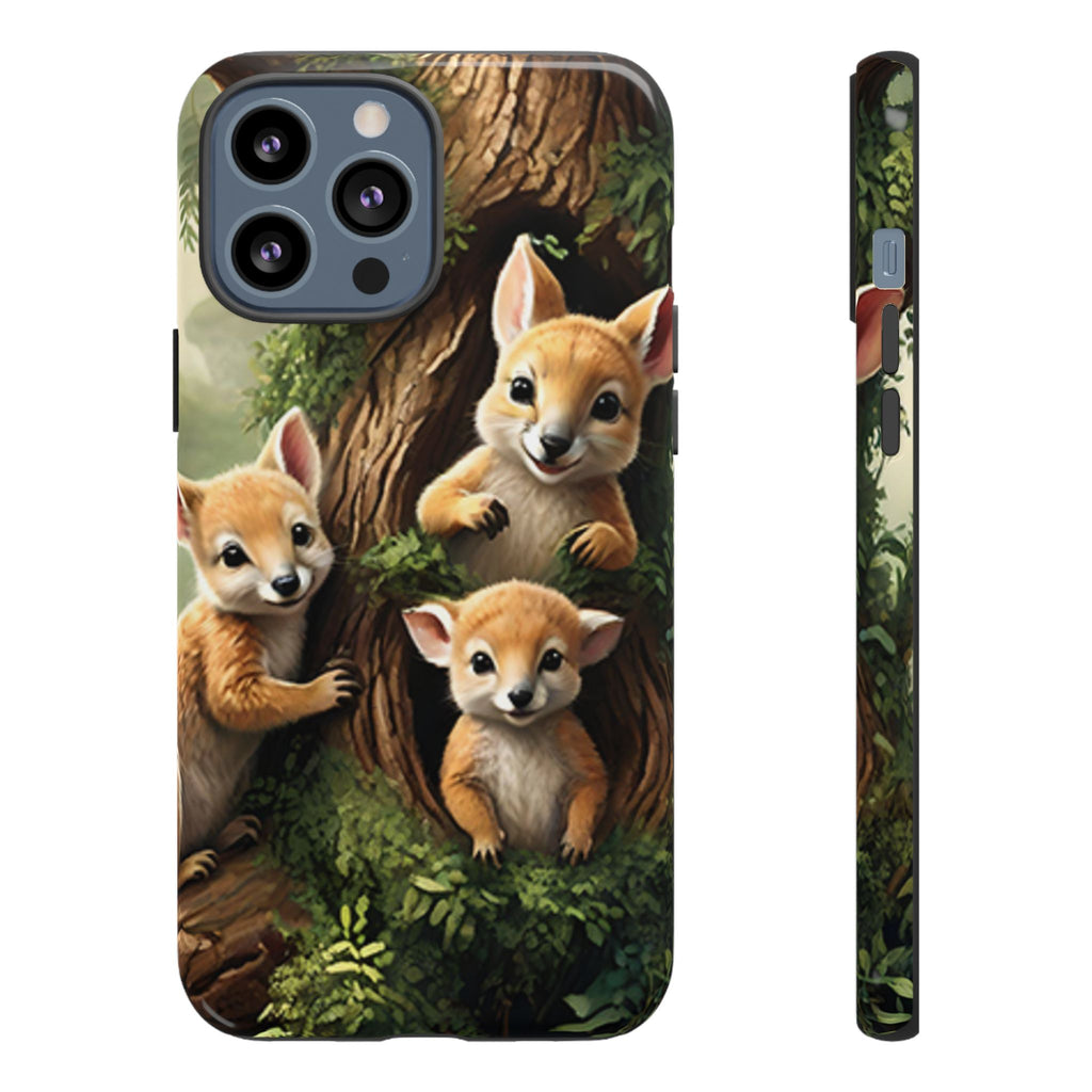 Étui de téléphone à imprimé bébé animal des bois