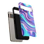 Coque de téléphone colorée, résistante, motif tourbillonnant, accessoire de téléphone dynamique, cadeau pour elle, protection mobile tendance