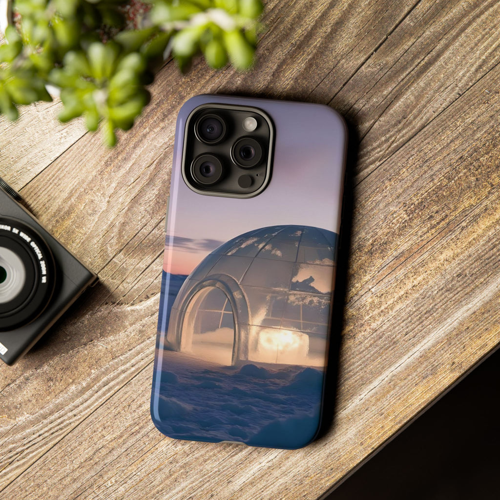 Arctic Igloo Twilight Snow Landscape, Phone Case