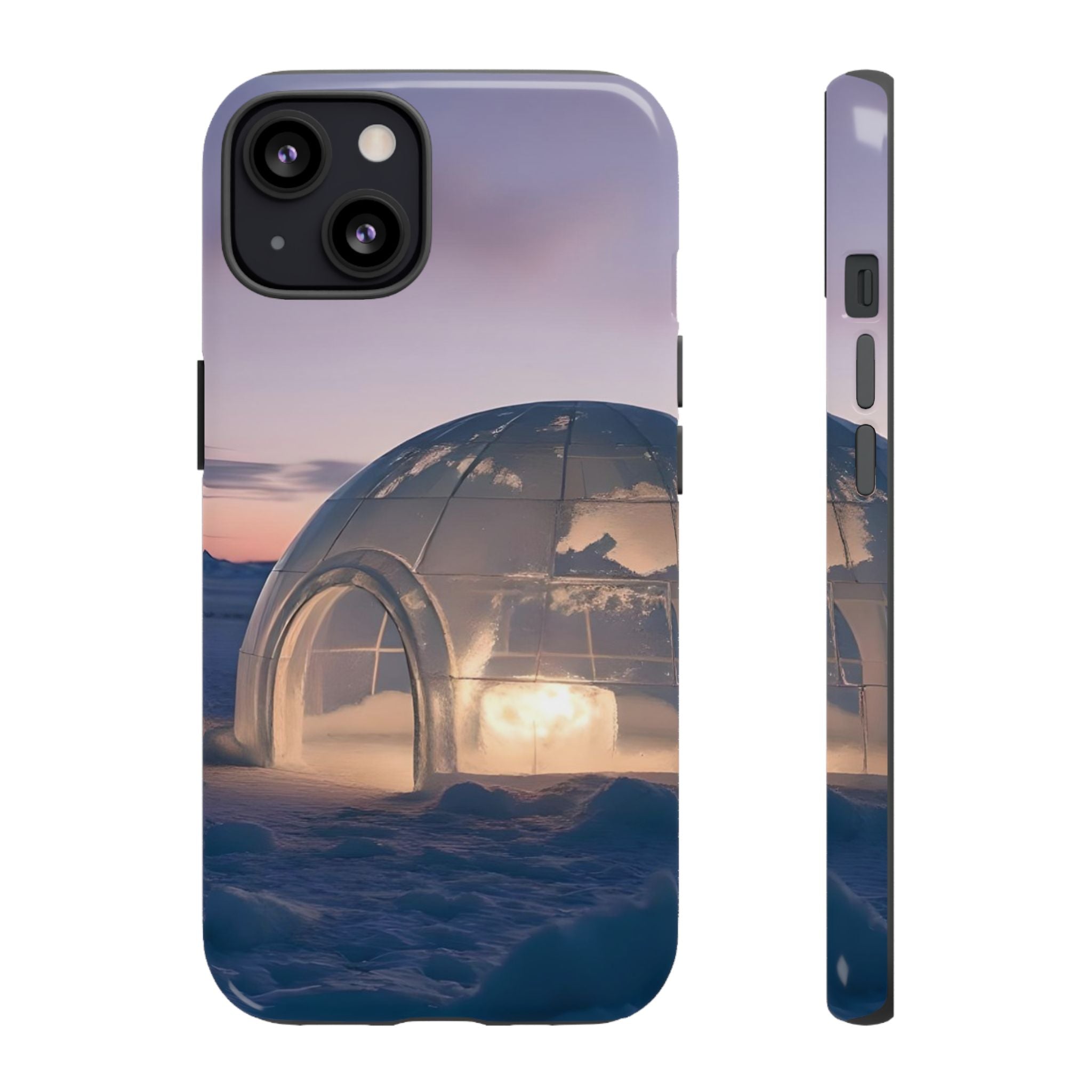Stylish Phone Case with Igloo Design, Tough Cases for Outdoor Lovers, Unique Gift for Adventurers, Phone Cover for Winter, Protective Cases