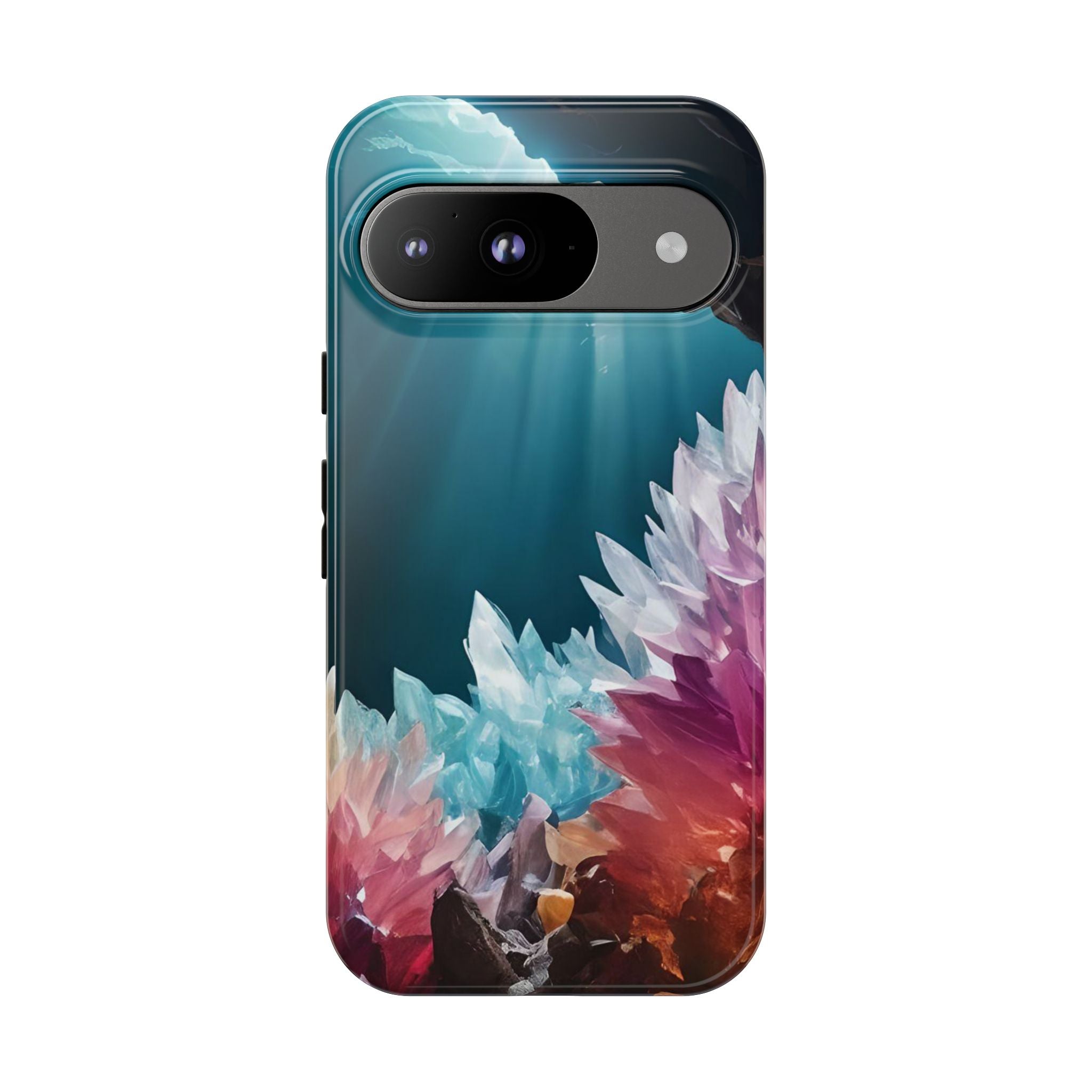 Colorful Crystal Phone Case, Tough Phone Cover, Gemstone Case, Unique iPhone Cover, Vibrant Art Protector, Gift for Geology Lovers