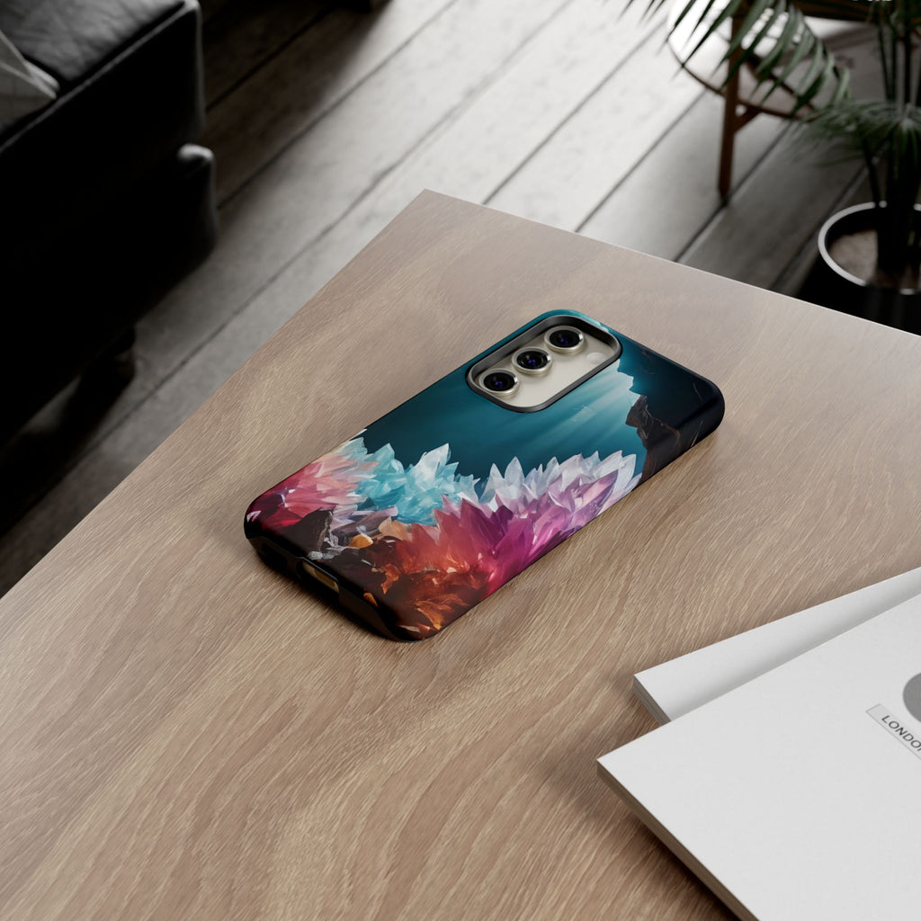 Colorful Crystal Cave Light Beam, Phone Case
