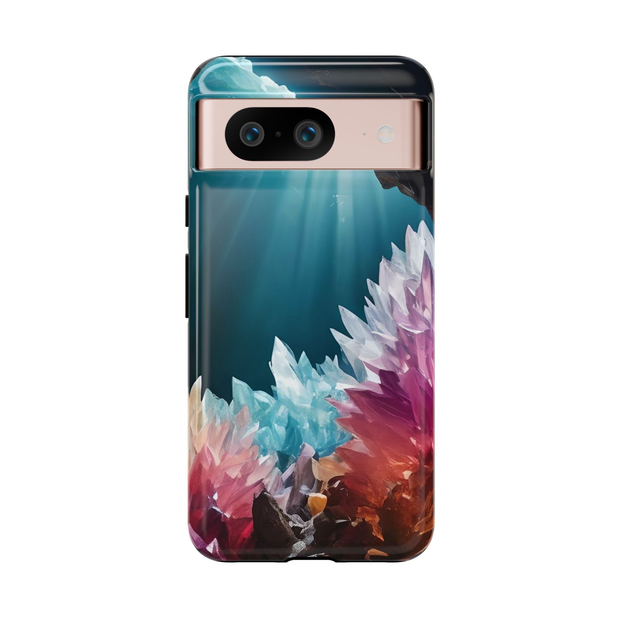 Colorful Crystal Phone Case, Tough Phone Cover, Gemstone Case, Unique iPhone Cover, Vibrant Art Protector, Gift for Geology Lovers