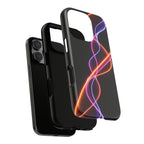 Coque de téléphone vibrante avec motif lumineux abstrait, coque artistique, accessoire technologique moderne, cadeau pour les passionnés de technologie, coque de téléphone personnalisée