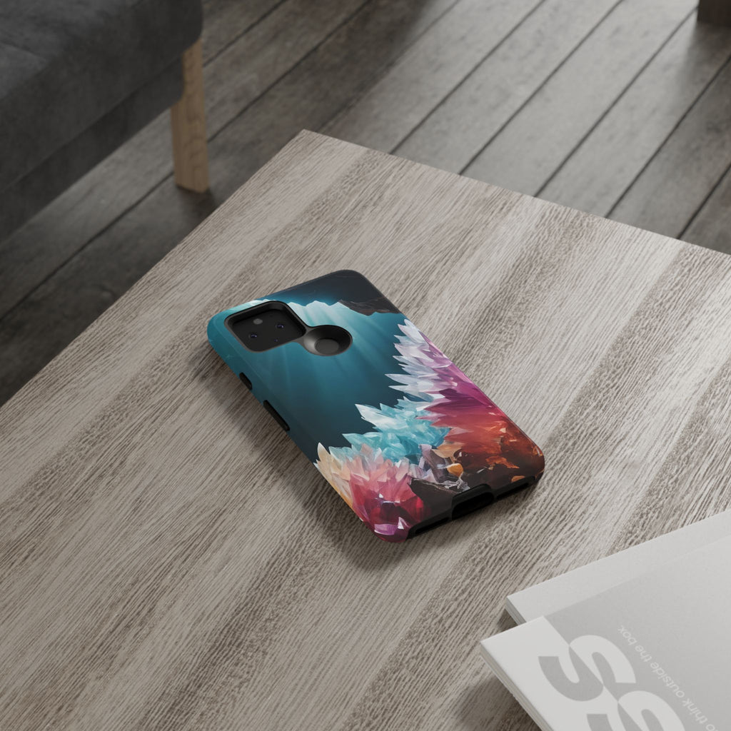 Colorful Crystal Cave Light Beam, Phone Case