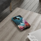 Faisceau lumineux coloré de la grotte de cristal, étui de téléphone